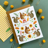 Fall Squirrels Thank You Card