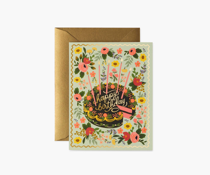 Rifle Birthday Card Floral Cake