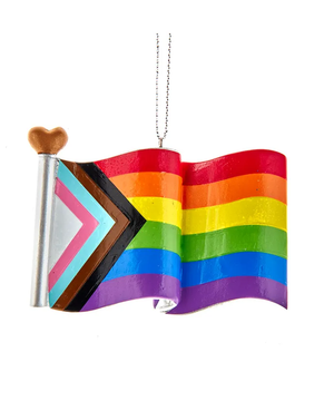 Kurt S. Adler 2.35" Resin Progressive Pride Flag Ornament