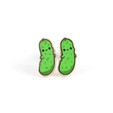 Enamel Stud Earrings - Pickle