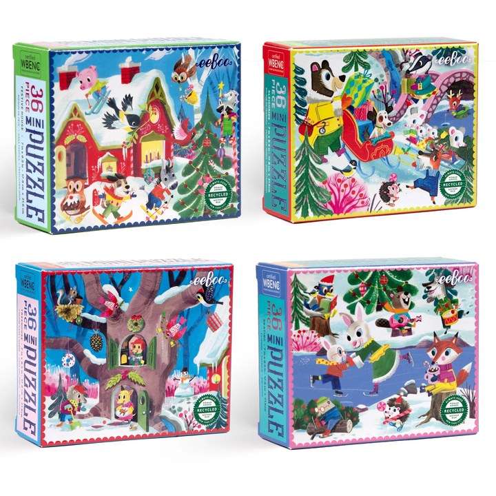 Woodland Holiday Mini Puzzles - 36 Pieces eeBoo