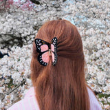 Hand-painted Monarch Butterfly Claw Hair Clip