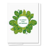 Hoppy Anniversary - Letterpress Funny Love Card