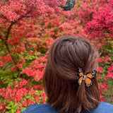 Solar Eclipse Hand-painted Mini Monarch Butterfly Hair Claw