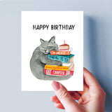 Liyana Studio Birthday Card - Book Lover Cat