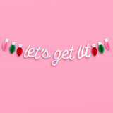 Let's Get Lit Holiday Banner w/ 3D Honeycomb Bulbs