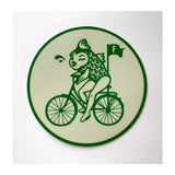 Feminist Bumper Sticker with Fish Riding Bicycle