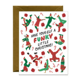 Funky Breakdancing Elves & Santa Holiday Card