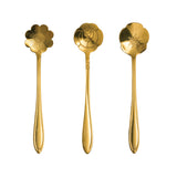 Set of 3 - 5" Stainless Steel Flower Shaped Spoons