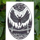 Mothman Linocut Print