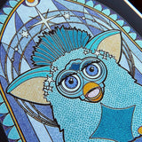 5" x 7" Celestial Furby Stained Glass Art Print - Moon