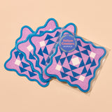 Kaleidoscope Letterpress Vellum Coasters - Blue/Purple (Set of 4)