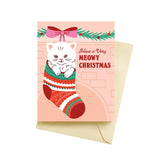 Stocking Kitten Holiday Card