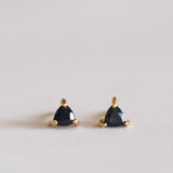 Mini Energy Gem Earrings - Black Tourmaline / Gold