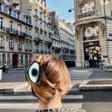 Hand-painted Evil Eye Claw Hair Clip