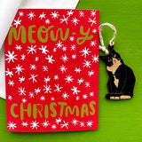 Meowy Christmas w/ Cat Ornament Holiday Card