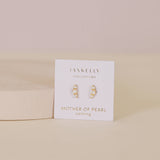 Crescent Gold Earrings - Pearl