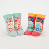 Blue Q Baby Socks Set of 2 Pairs - 'I Don't Know' / 'Binky'