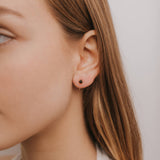 Huggies Earrings - Obsidian / Gold