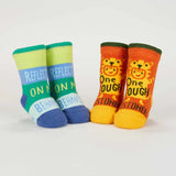 Blue Q Baby Socks Set of 2 Pairs - One Tough Customer/ Reflecting on My Behavior Baby Socks