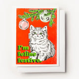 Risograph Feline Festive Holiday Card