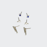 Scout Curated Wears Stud Trio Ear Jacket Set -  Leaf / Lapis / Silver