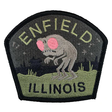 Monsterologist gift  iron on travel patch enfield illinois three-legged horror