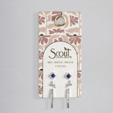 Scout Curated Wears Stud Trio Ear Jacket Set -  Leaf / Lapis / Silver
