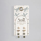 Scout Curated Wears Stud Trio Ear Jacket Set -  Dragonfly / African Turquoise / Gold