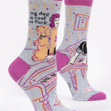 Blue Q Women's Crew Socks 'My Dog is Cool as Fuck'