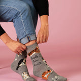 Blue Q Women's Crew Sock 'People I Love: 1. Cats'