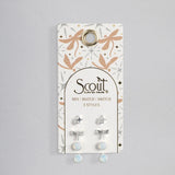 Scout Curated Wears Stud Trio Ear Jacket Set -  Dragonfly / Opalite / Silver