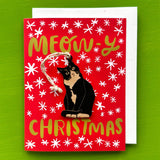Meowy Christmas w/ Cat Ornament Holiday Card