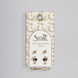Scout Curated Wears Stud Trio Ear Jacket Set -  Moon / Black Spine / Gold