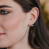 Scout Curated Wears Stud Trio Ear Jacket Set -  Moon / Turquoise / Silver