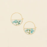 Scout Curated Wears Pressed Flower Hoop Earring -  Blue Baby's Breath