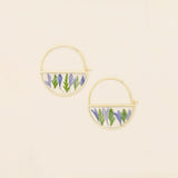 Scout Curated Wears Pressed Flower Hoop Earring -  Purple Cornflower