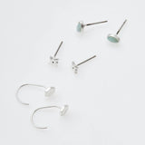 Gabby Stud Trio - Silver / Amazonite