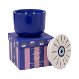 Charmed 8oz. Cobalt Glass w/ Embossed Evil Eye Lid - Incense & Smoke