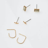 Courtney Stud Trio - Gold / Pyrite