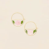 Scout Curated Wears Pressed Flower Hoop Earring -  Pink Cherry Blossom