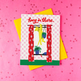 Hang In There Cat A2 Single Greeting Card