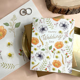 Foil Stamped Flower Wedding Card