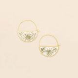 Scout Curated Wears Pressed Flower Hoop Earring -  White Lace Flower