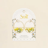 Scout Curated Wears Pressed Flower Hoop Earring -  Yellow Baby's Breath