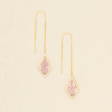 Scout Curated Wears Pressed Flower Thread Earring -  Pink Lace