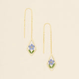 Scout Curated Wears Pressed Flower Thread Earring -  Blue Forget Me Not