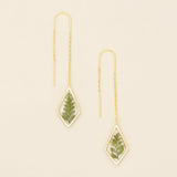 Scout Curated Wears Pressed Flower Thread Earring -  Green Bracken