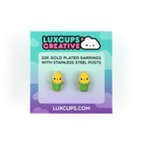 Enamel Stud Earrings -  Corn