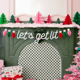 Let's Get Lit Holiday Banner w/ 3D Honeycomb Bulbs
